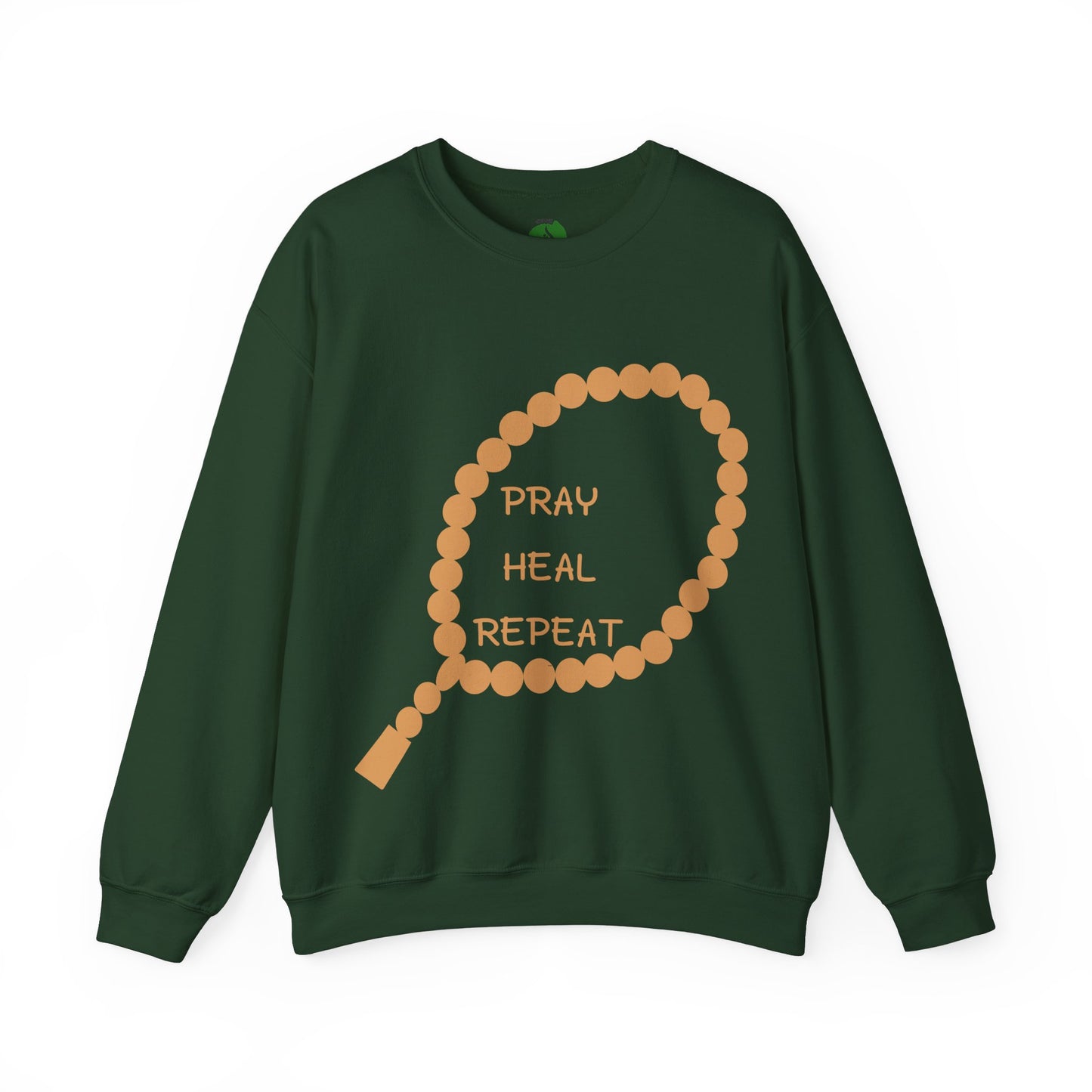 Pray Heal Repeat Crewneck Sweatshirt for Mindfulness and Healing Islamic Street Fashion
