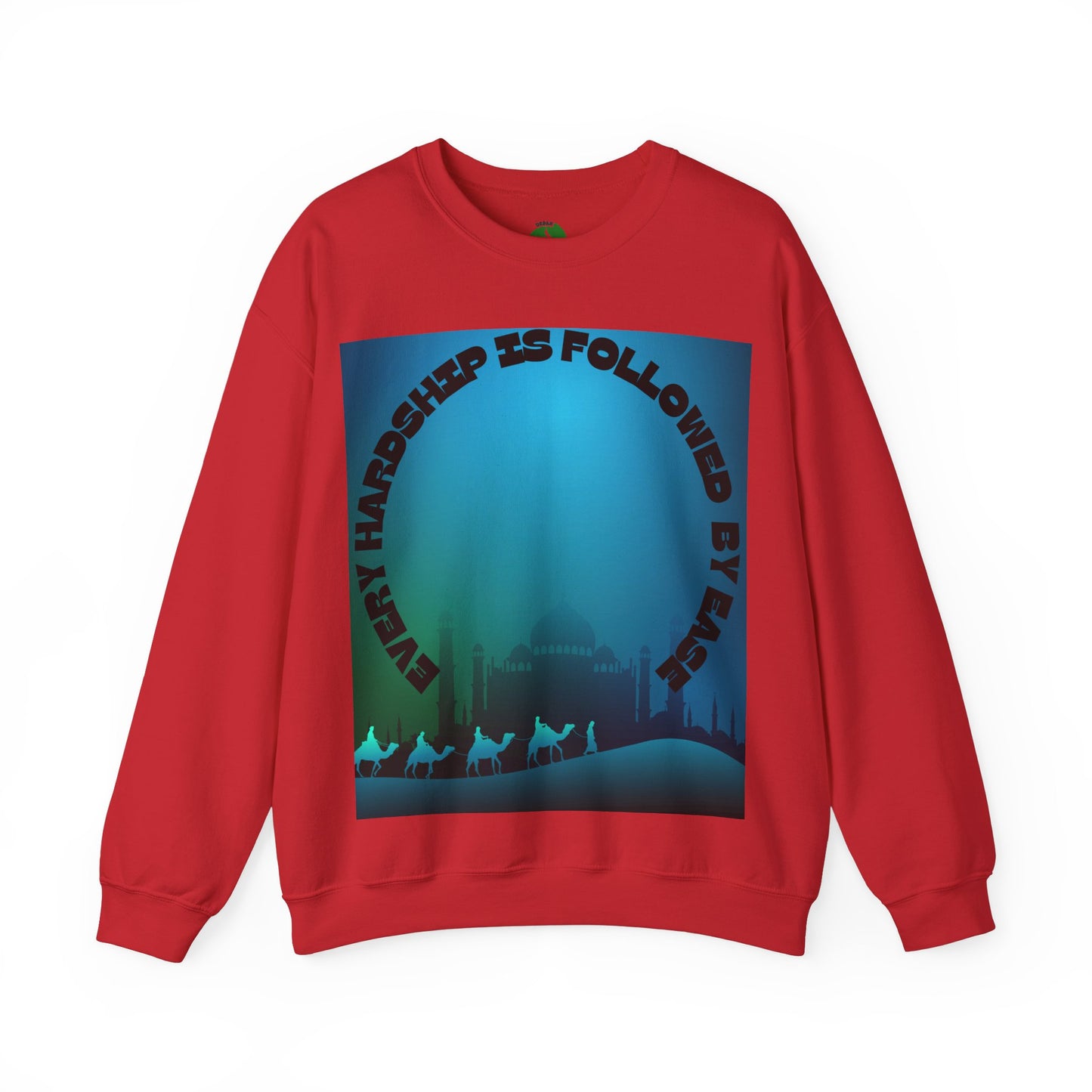 Inspirational Crewneck Sweatshirt - Every Hardship is Followed by Ease Modern Islamic Clothing