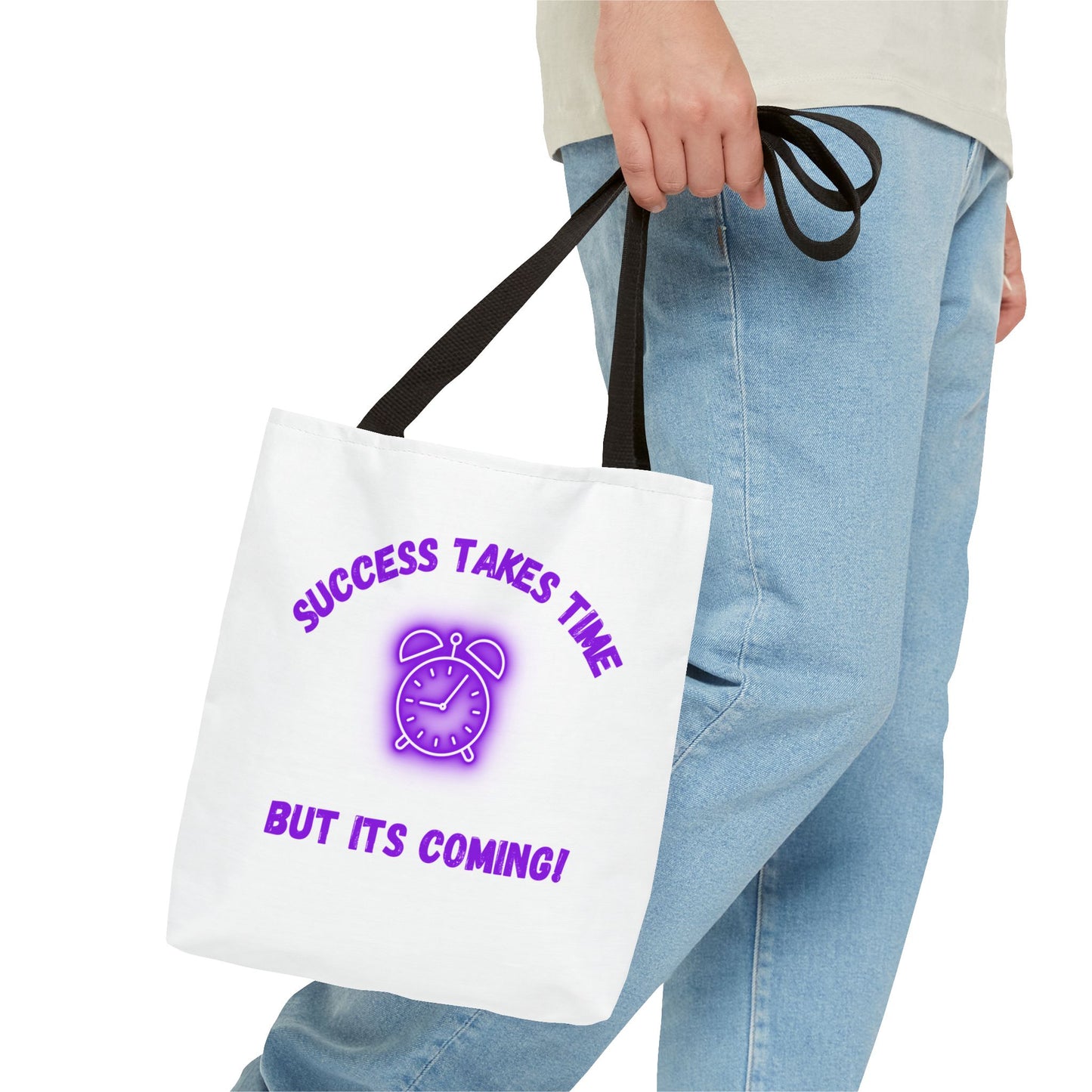 Motivational Accessories Tote Bag - ‘Success Takes Time, But It’s Coming!’