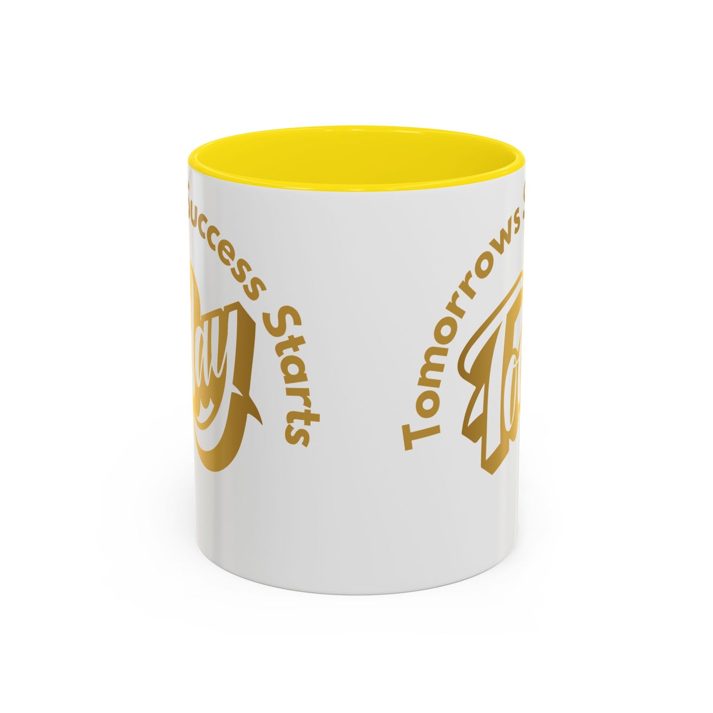Inspirational Accent Coffee Mug - "Tomorrow's Success Starts Today" - Motivational Gift for Coffee Lovers Gym Motivation Mug