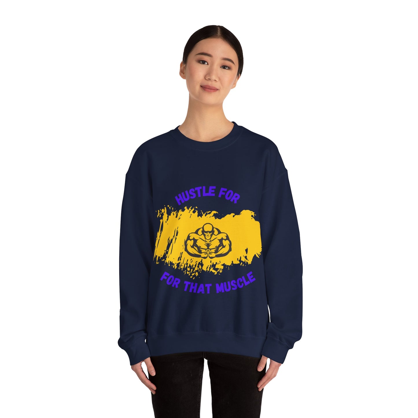 Hustle for That Muscle Crewneck Sweatshirt Gym Clothing Sweat Shirt