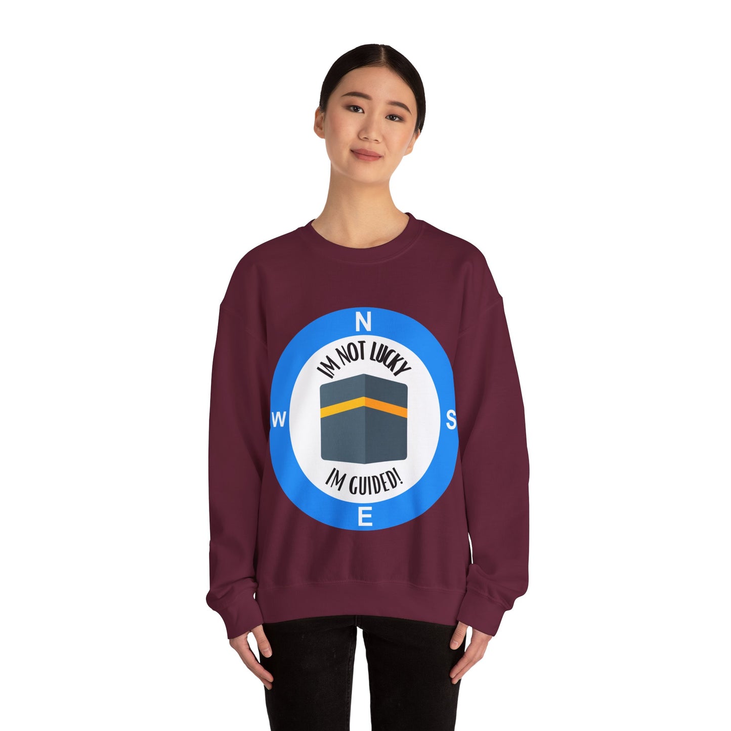 I'm Not Lucky, I'm Guided! Unisex Crewneck Sweatshirt Halal Fashion Sweat Shirt