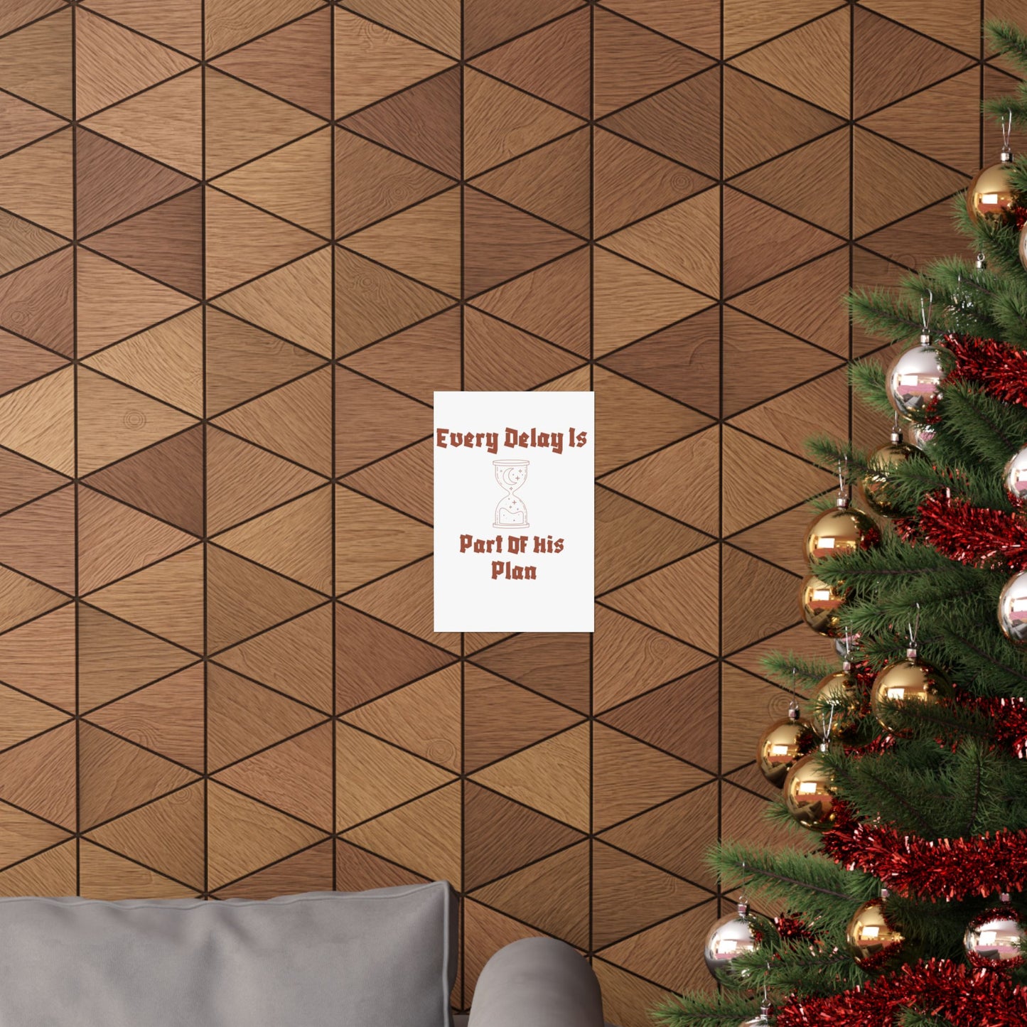 Inspirational Matte Vertical Poster - "Every Delay Is Part Of His Plan" Islamic Artwork Poster