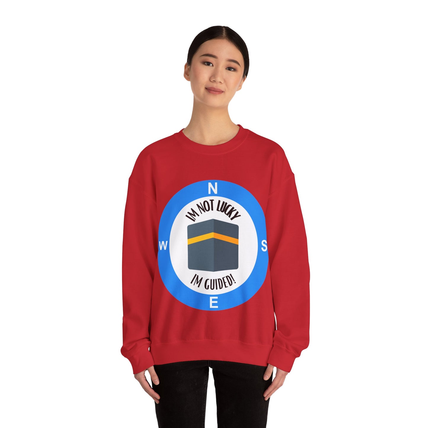 I'm Not Lucky, I'm Guided! Unisex Crewneck Sweatshirt Halal Fashion Sweat Shirt