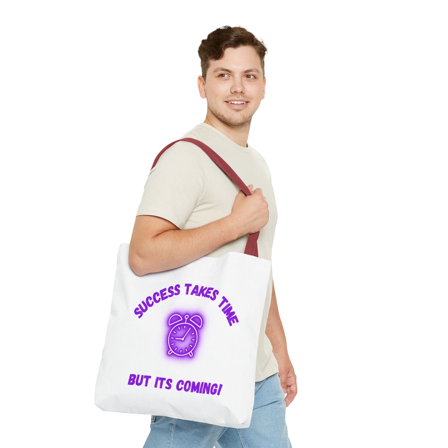 Motivational Accessories Tote Bag - ‘Success Takes Time, But It’s Coming!’