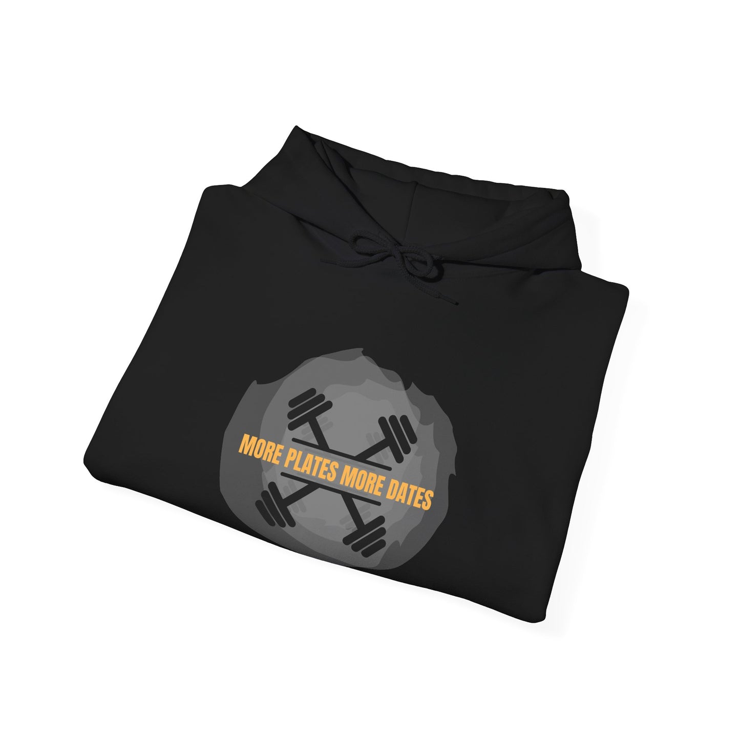 Motivational Fitness Hooded Sweatshirt | More Gains, Less Plates
