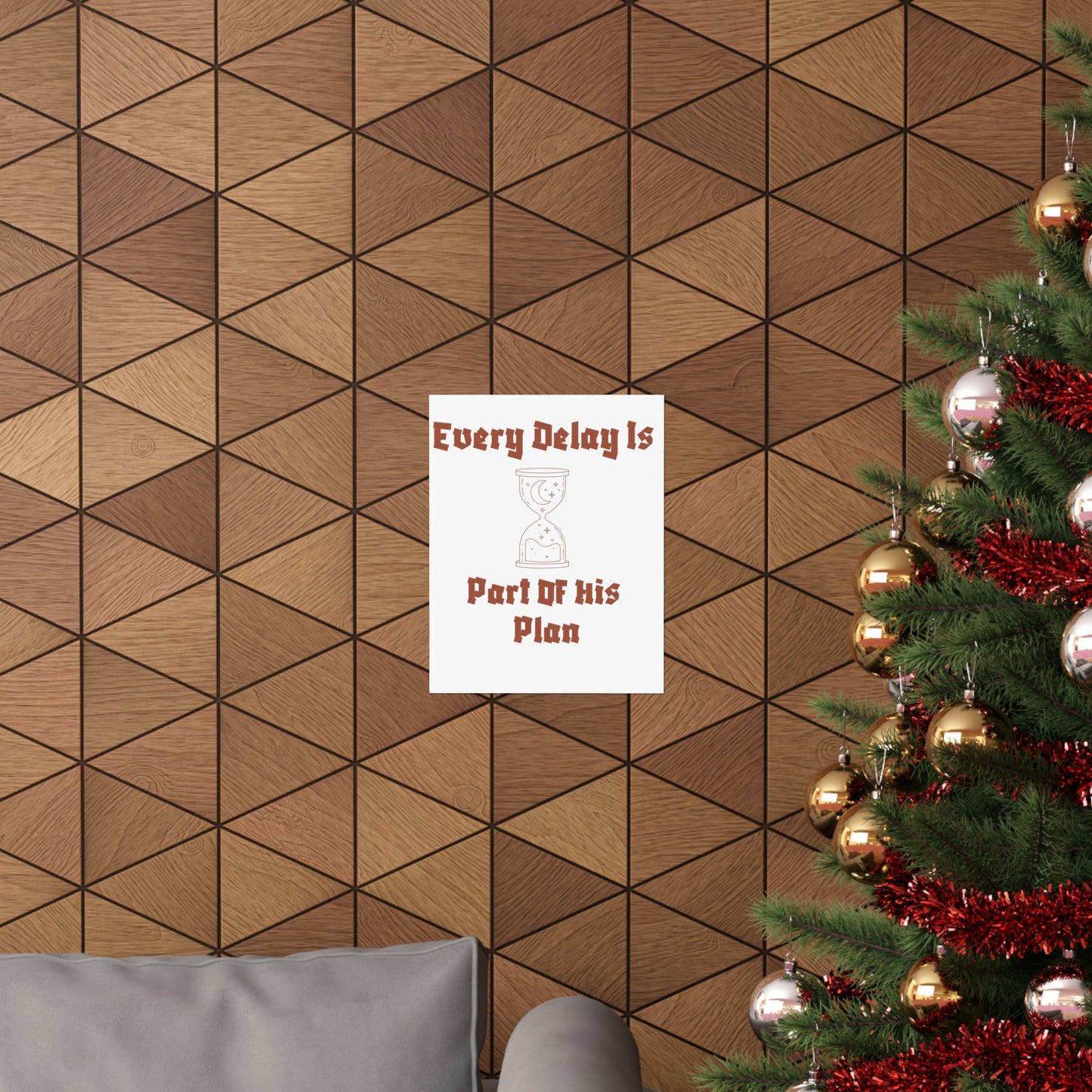 Inspirational Matte Vertical Poster - "Every Delay Is Part Of His Plan" Islamic Artwork Poster