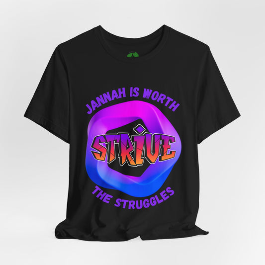 Inspirational Unisex Jersey Tee - 'Jannah is Worth the Struggles'
