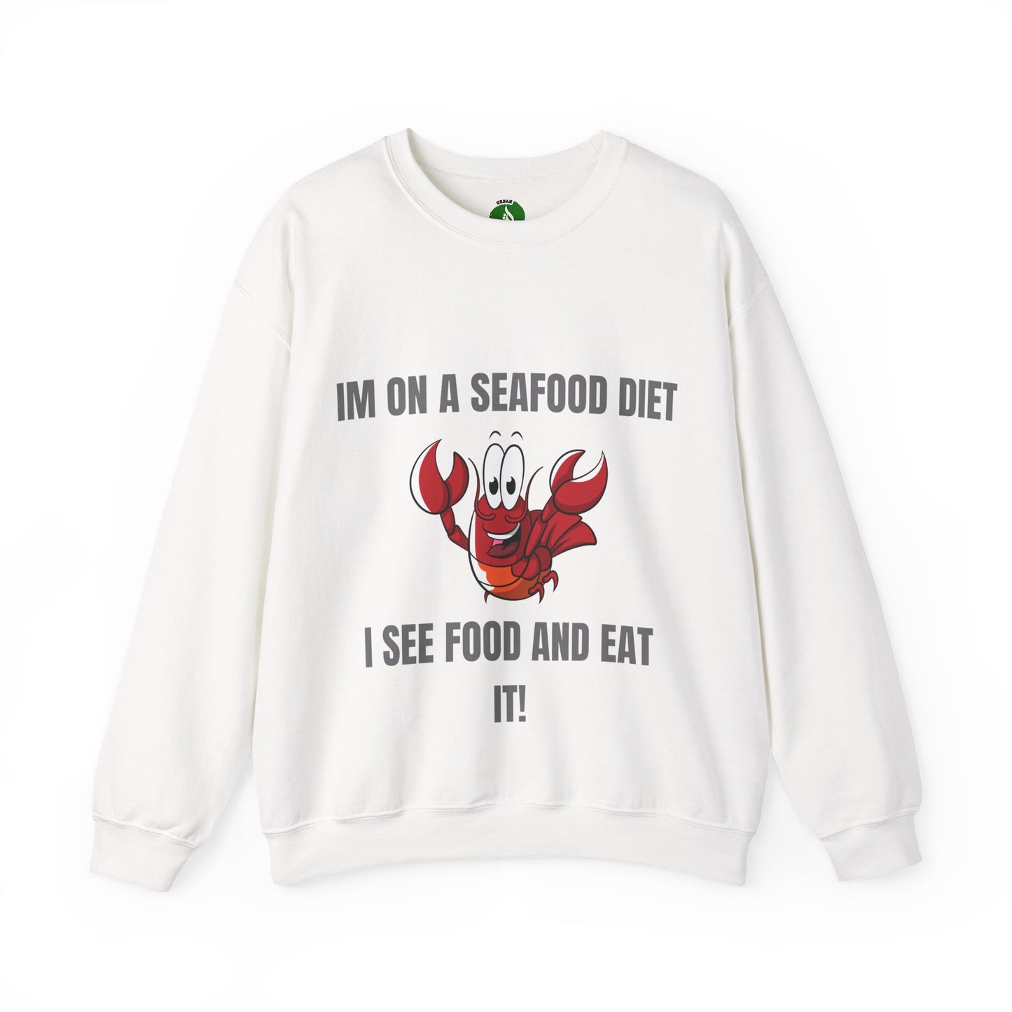 Funny Seafood Diet Sweatshirt - Unisex Heavy Blend Crewneck with Lobster Graphic