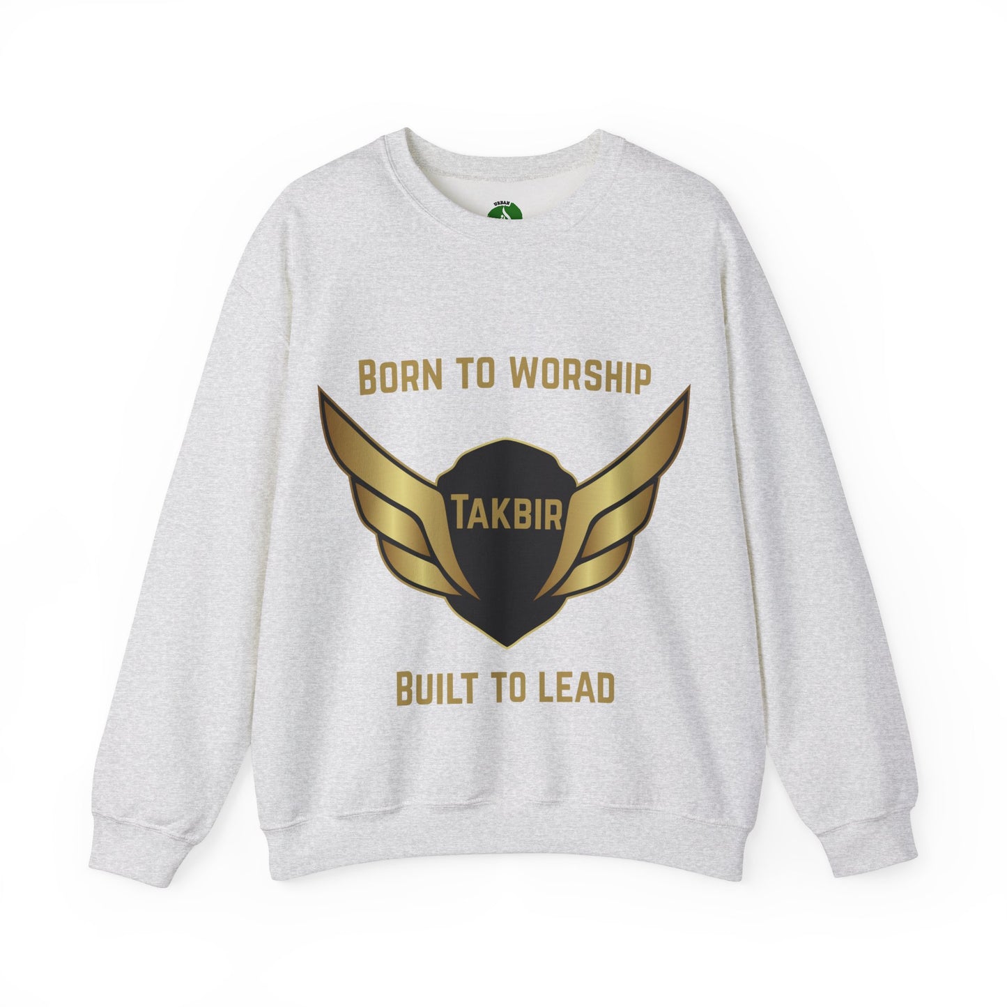 Inspirational Unisex Crewneck Sweatshirt - 'Born to Worship, Built to Lead' Design Muslim Streetwear Fashion Hoodie