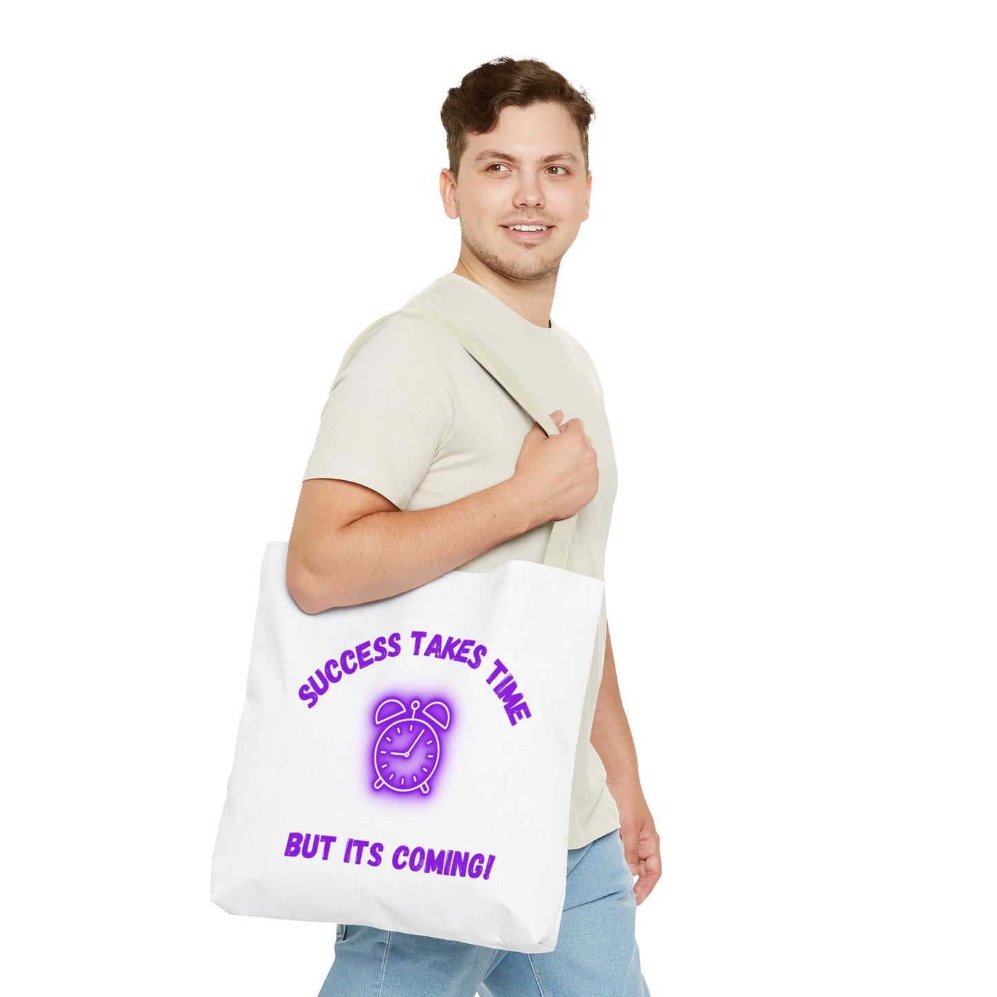 Motivational Accessories Tote Bag - ‘Success Takes Time, But It’s Coming!’