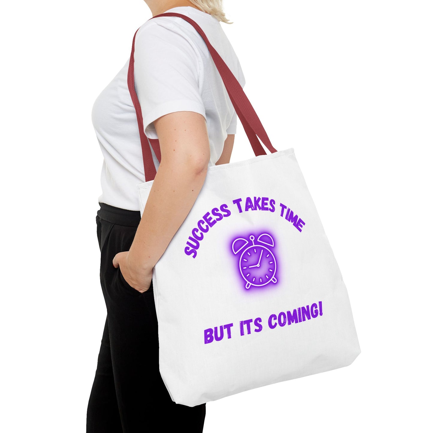 Motivational Tote Bag - ‘Success Takes Time, But It’s Coming!’