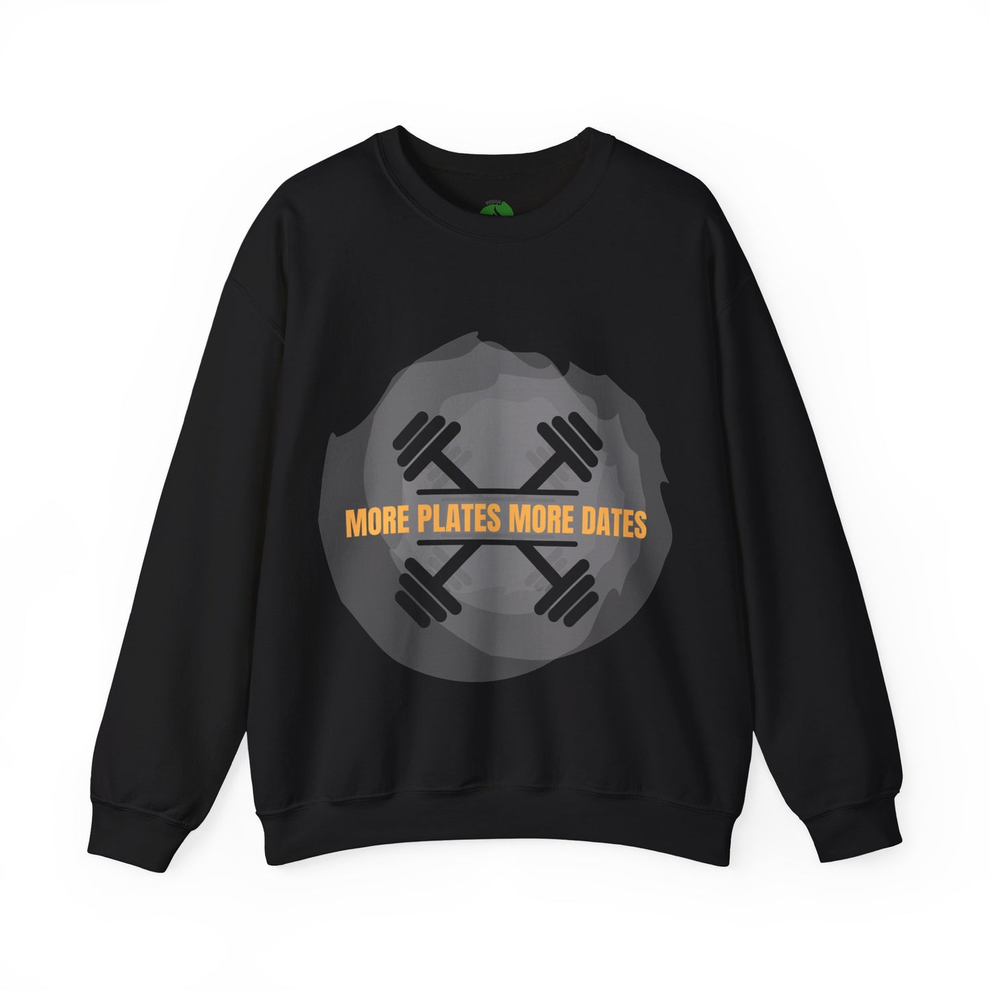 Fitness Motivational Crewneck Sweatshirt - "More Plates More Dates"