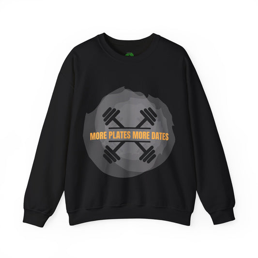 Fitness Motivational Crewneck Sweatshirt - "More Plates More Dates"