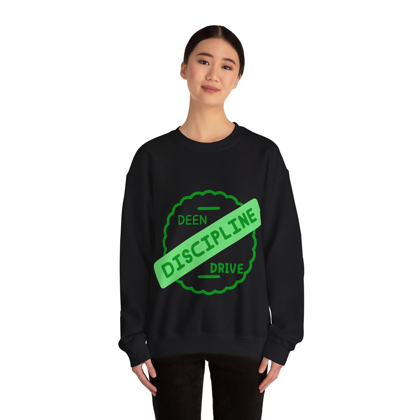 Motivational Crewneck Sweatshirt - Discipline & Drive Muslim Youth Fashion Sweat Shirt