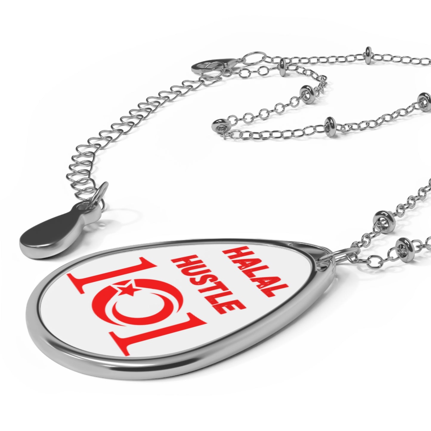 Muslim Women's Oval Necklace — Elegant Islamic Pendant Jewelry