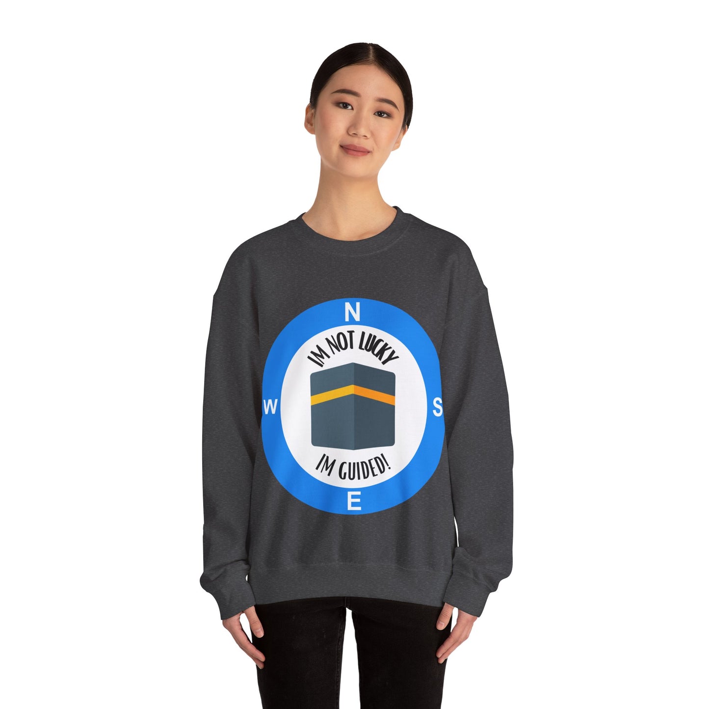 I'm Not Lucky, I'm Guided! Unisex Crewneck Sweatshirt Halal Fashion Sweat Shirt