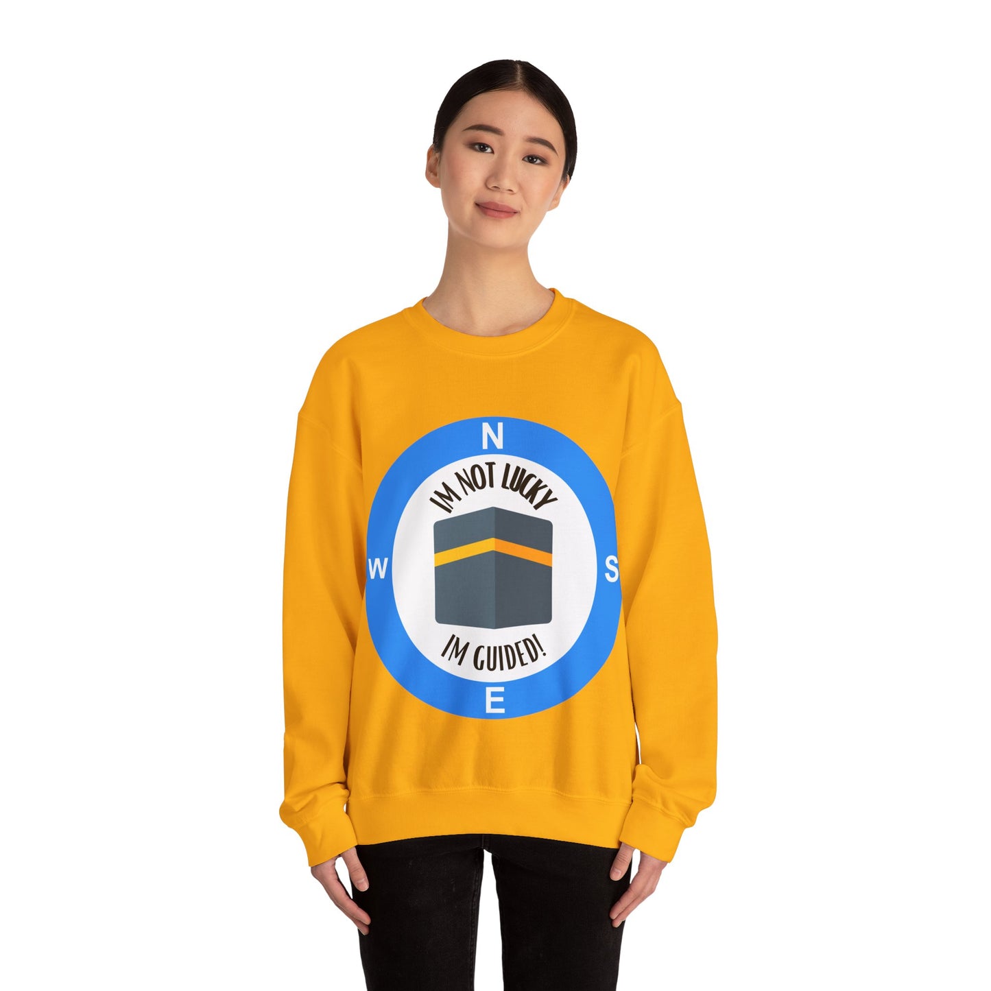 I'm Not Lucky, I'm Guided! Unisex Crewneck Sweatshirt Halal Fashion Sweat Shirt