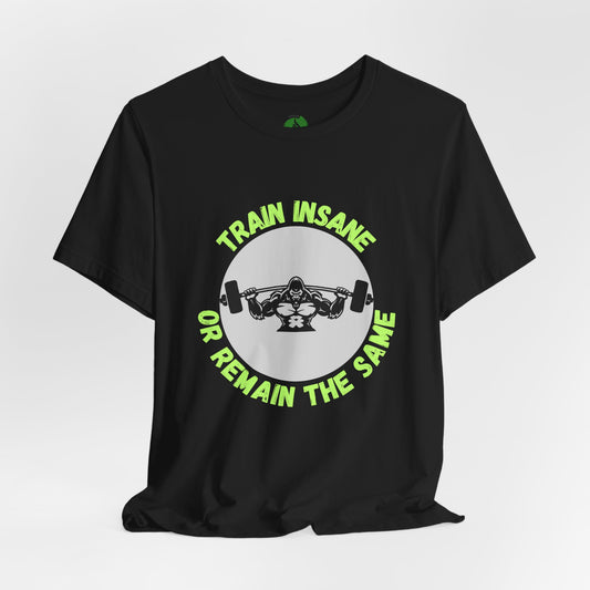 Motivational Fitness Tee - 'Train Insane or Remain the Same' Unisex Jersey Short Sleeve