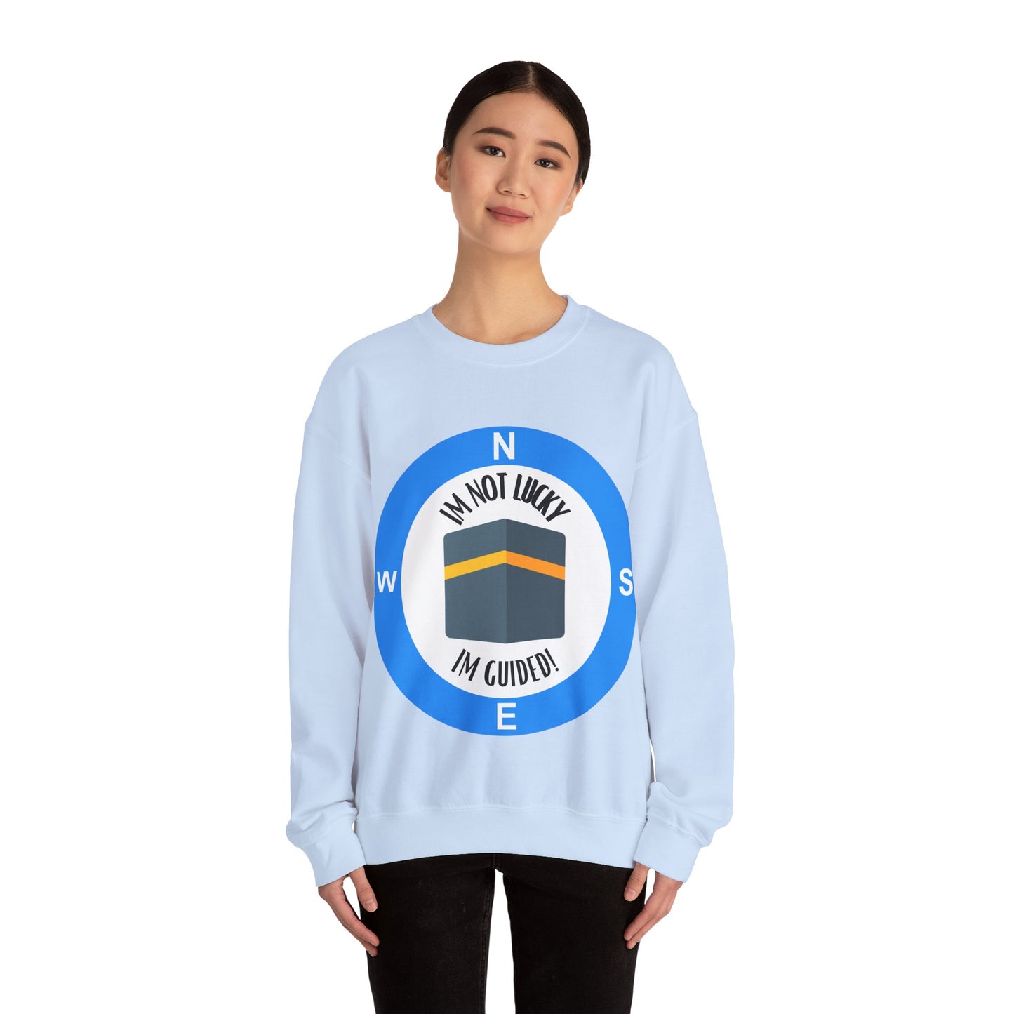 I'm Not Lucky, I'm Guided! Unisex Crewneck Sweatshirt Halal Fashion Sweat Shirt