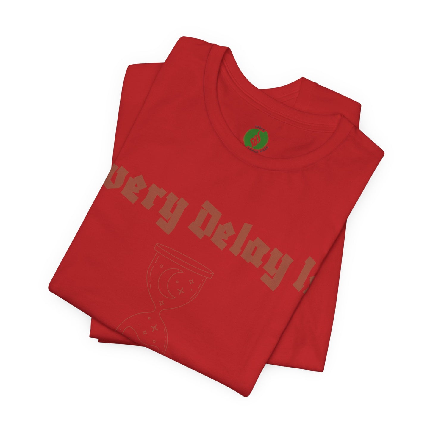 Inspirational Short Sleeve Tee - 'Every Delay Is Part Of His Plan'