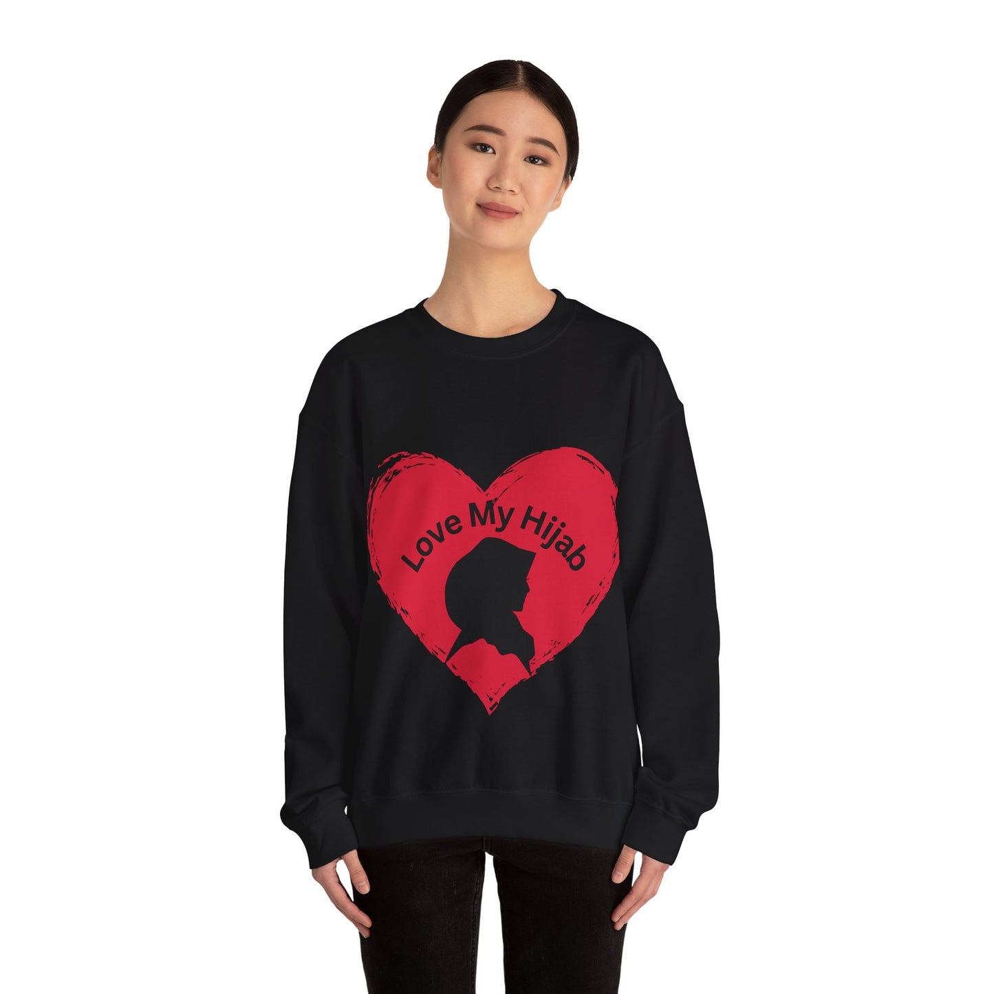 Love My Hijab Heavy Blend Sweatshirt - Unisex Crewneck for Comfort and Style Muslim Women Clothing