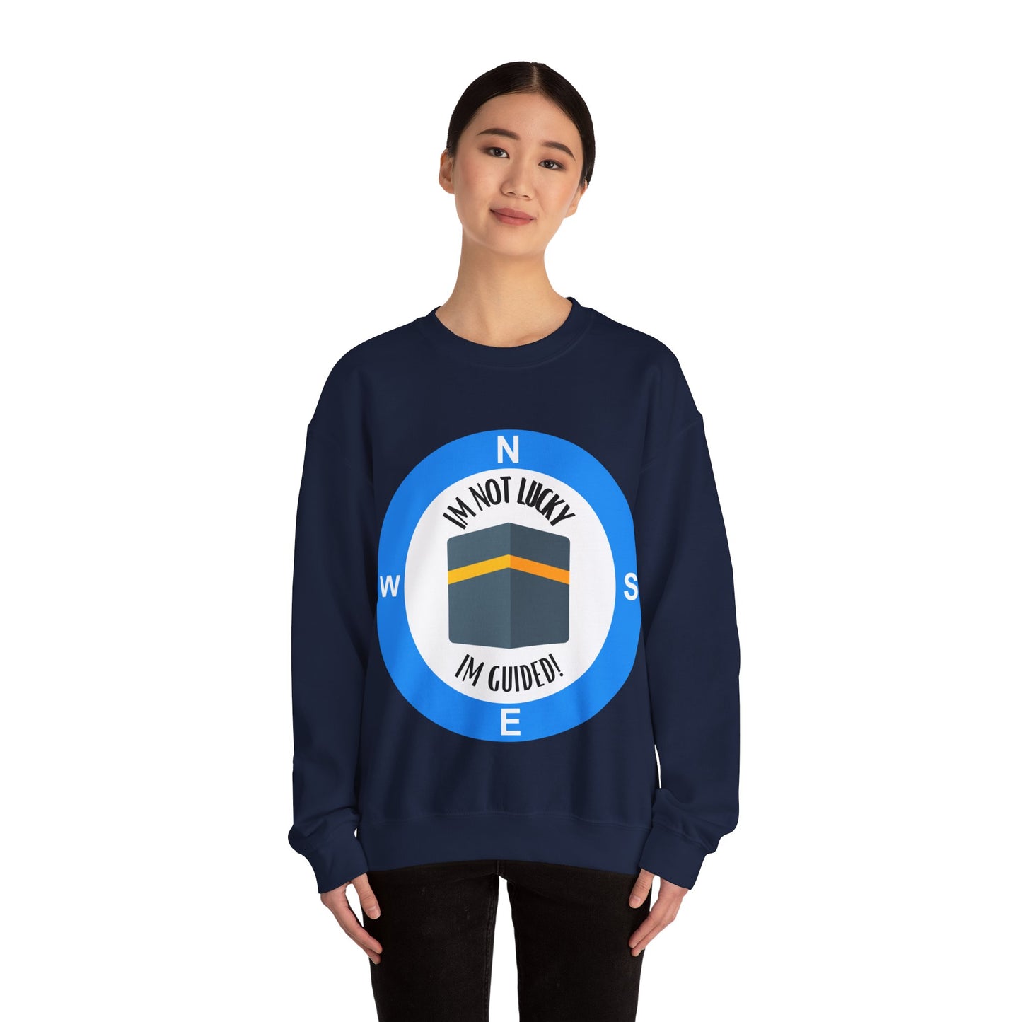 I'm Not Lucky, I'm Guided! Unisex Crewneck Sweatshirt Halal Fashion Sweat Shirt