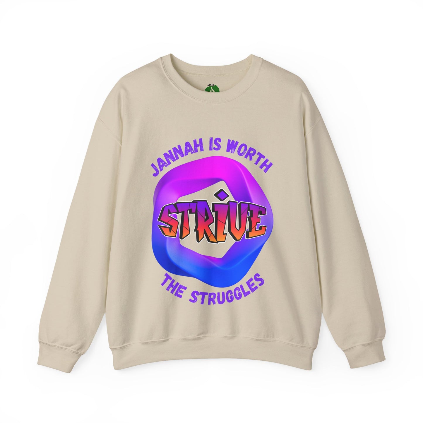 Inspiring Unisex Crewneck Sweatshirt - 'Jannah Is Worth the Struggles'