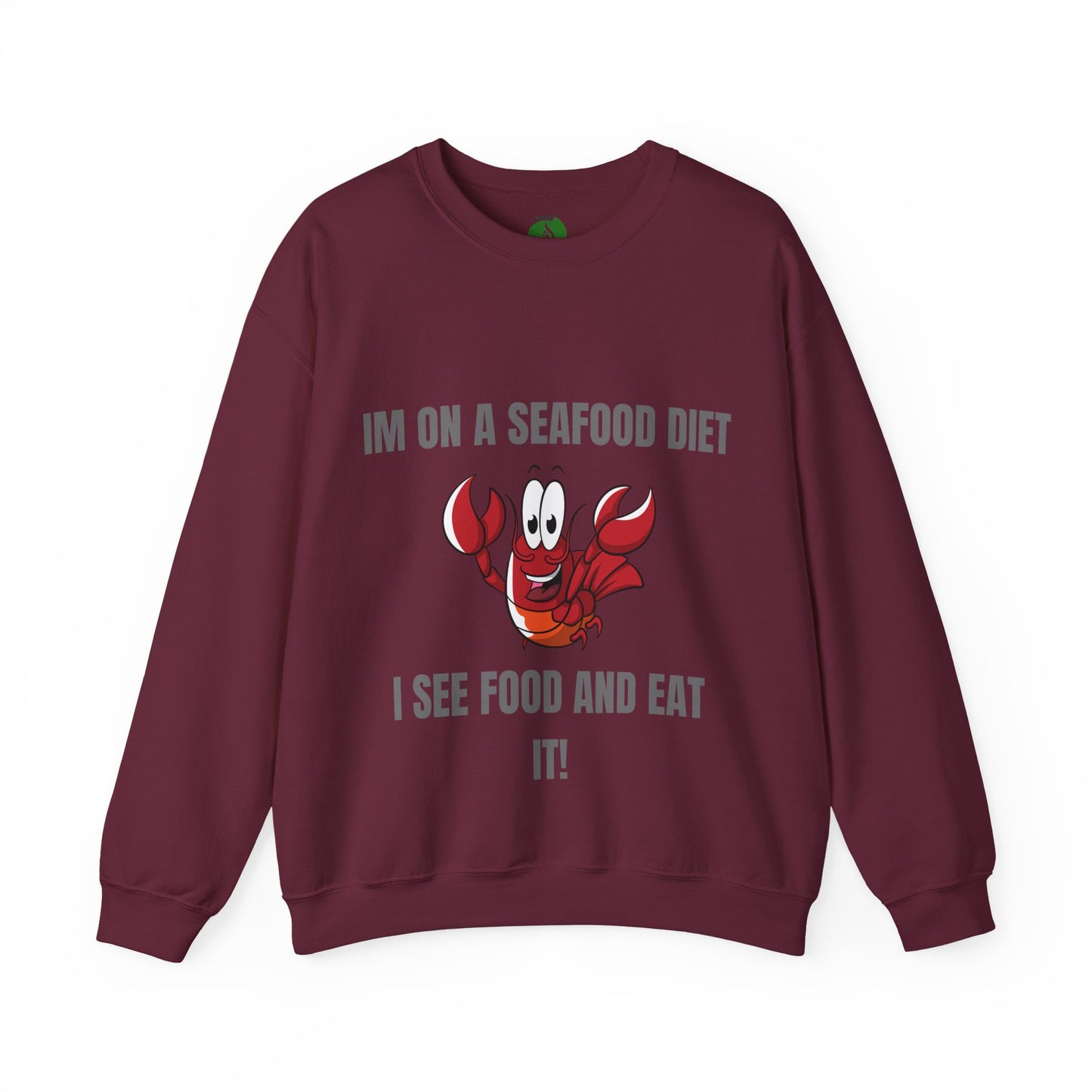 Funny Seafood Diet Sweatshirt - Unisex Heavy Blend Crewneck with Lobster Graphic