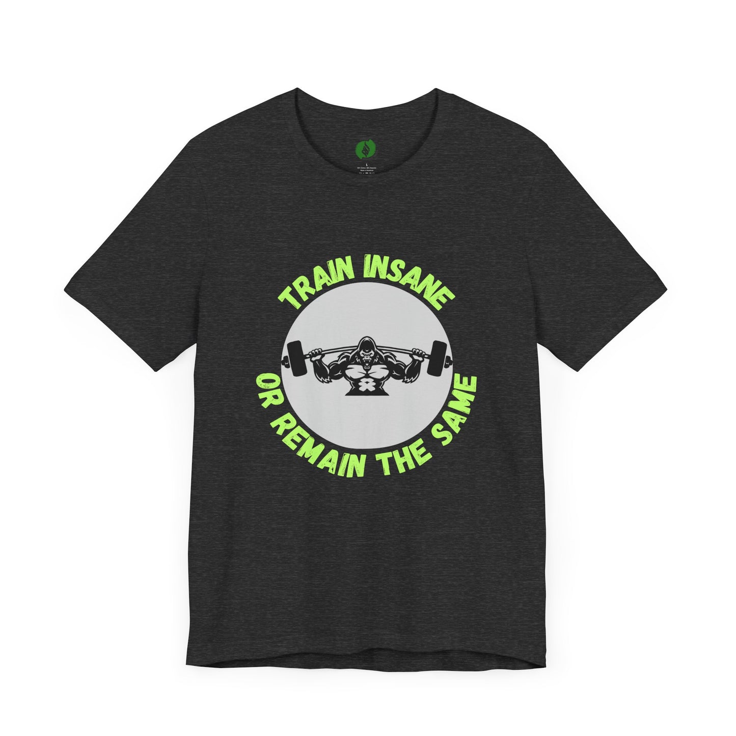 Motivational Fitness Tee - 'Train Insane or Remain the Same' Unisex Jersey Short Sleeve Humour Joke Clothing