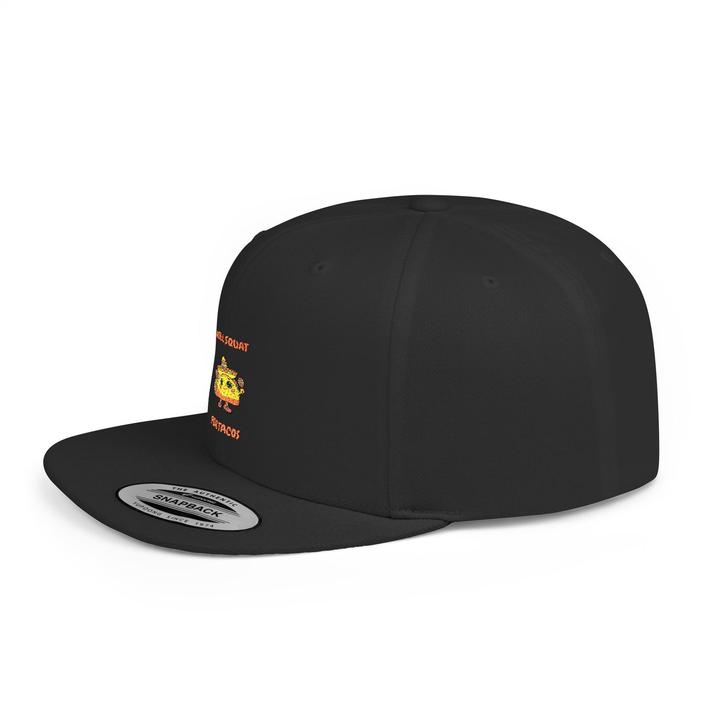 Funny Gym Snapback Hat - 'Will Squat for Tacos' Humour Joke Gym Cap