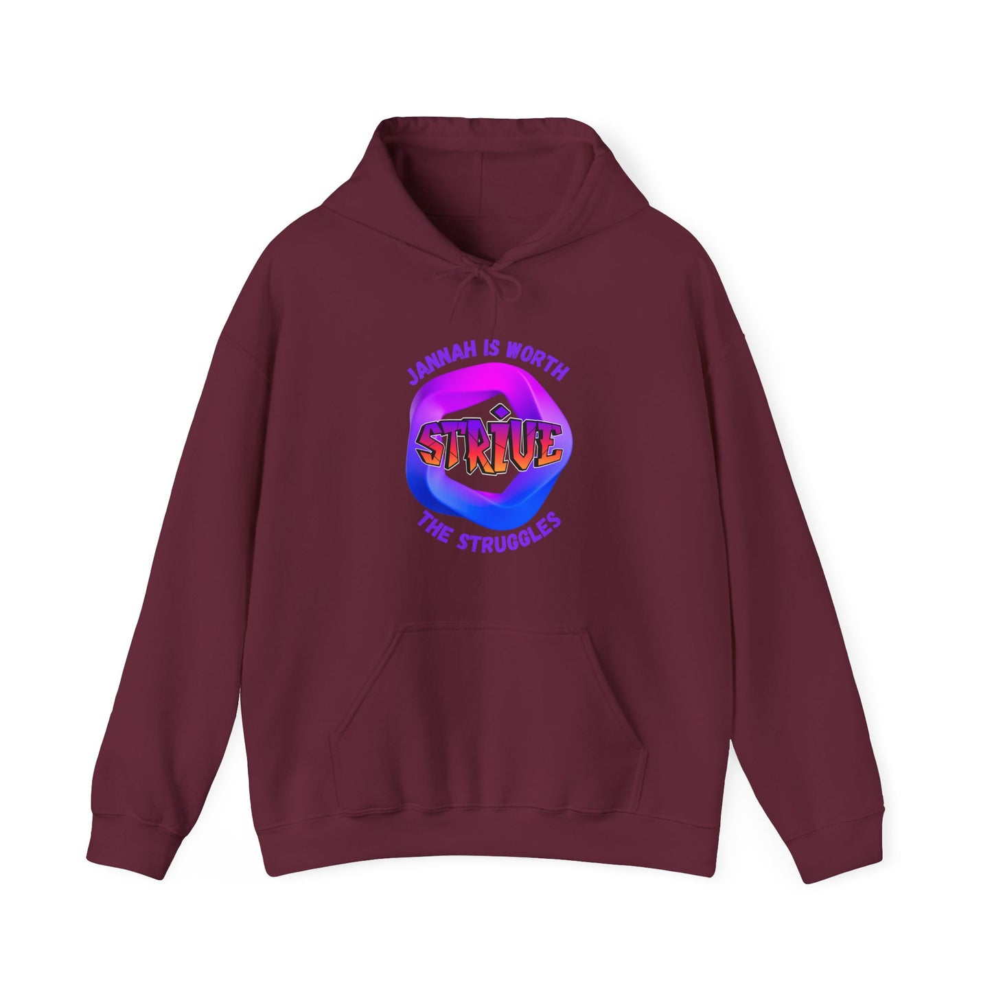 Inspirational Unisex Heavy Blend™ Hooded Sweatshirt – 'Jannah is Worth the Strive'