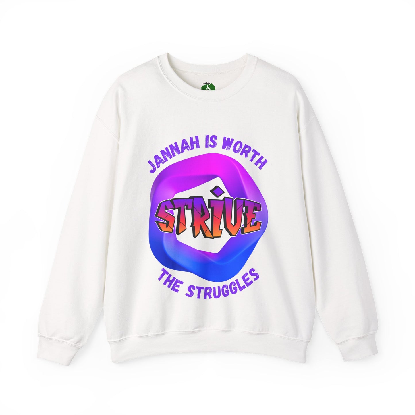 Inspiring Unisex Crewneck Sweatshirt - 'Jannah Is Worth the Struggles'