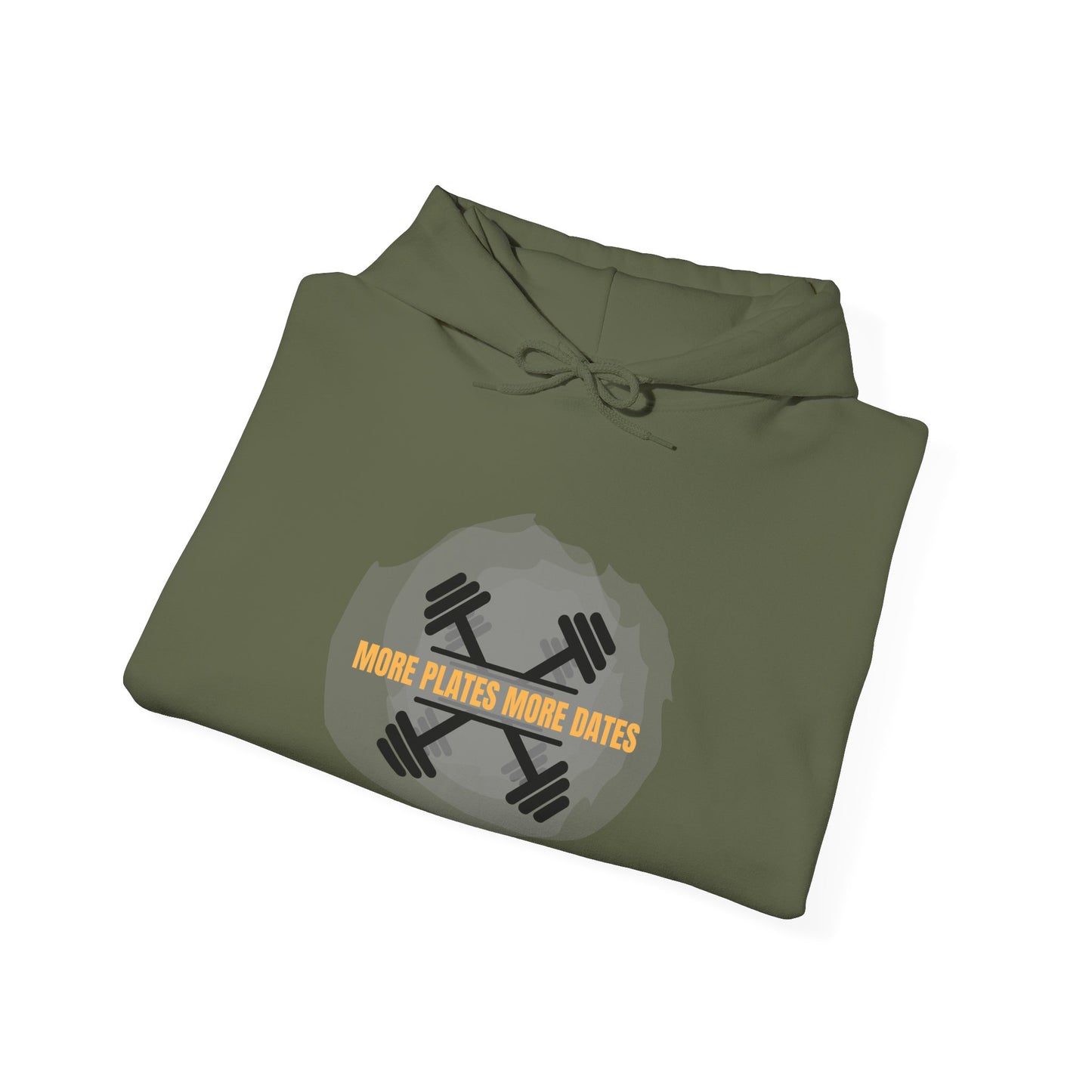 Motivational Fitness Hooded Sweatshirt | More Gains, Less Plates