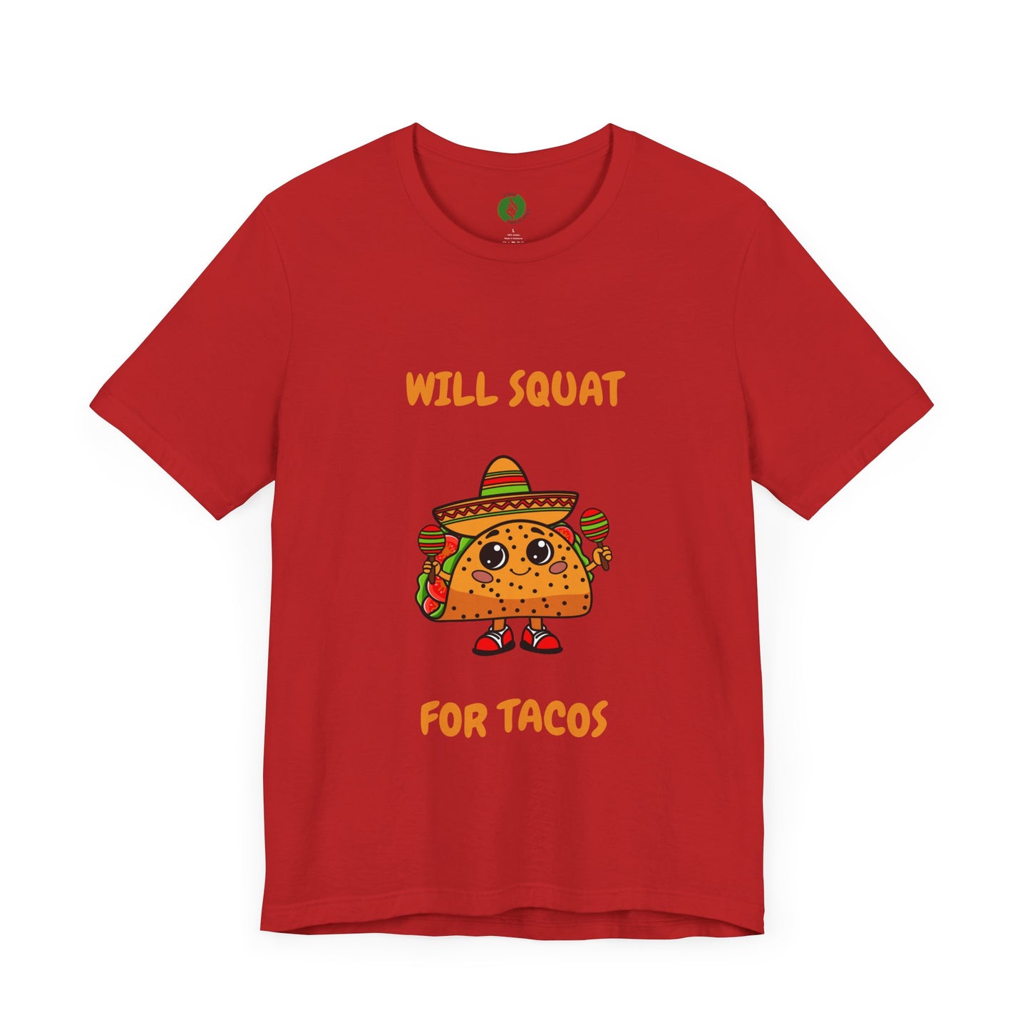 Fun Taco Workout Tee - "Will Squat for Tacos" Unisex Jersey Short Sleeve Humour Joke Gym T Shirt